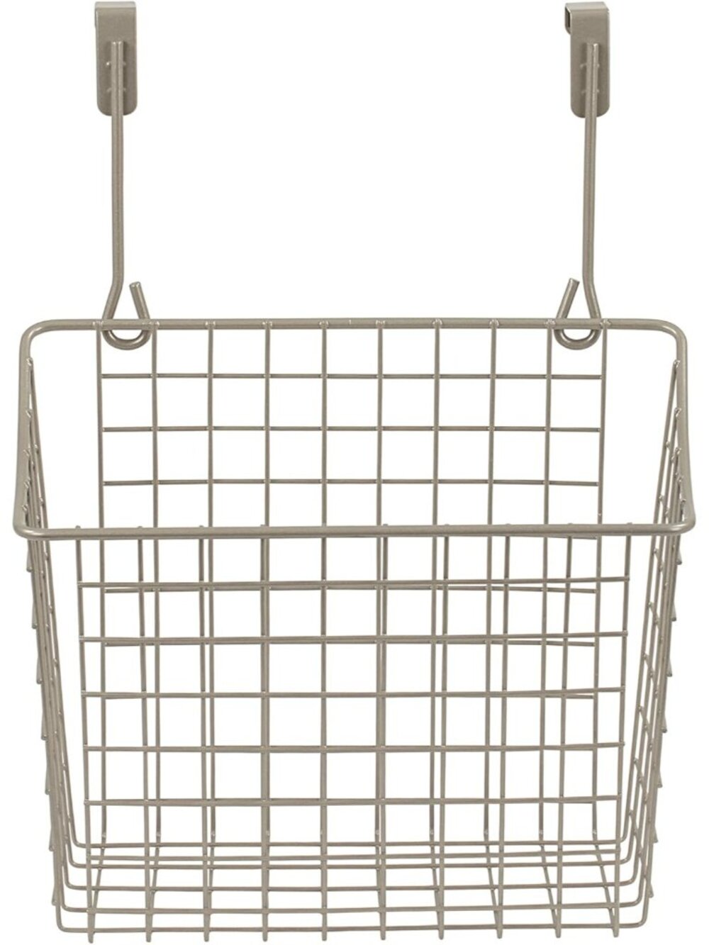 New Large Satin Nickel Over Cabinet Door Hanging Wire Basket Storage Organizer